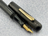 Conklin Toledo #30  Black chased Hard Rubber Crescent-Fill Fountain Pen