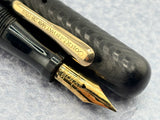 Conklin Toledo #30  Black chased Hard Rubber Crescent-Fill Fountain Pen