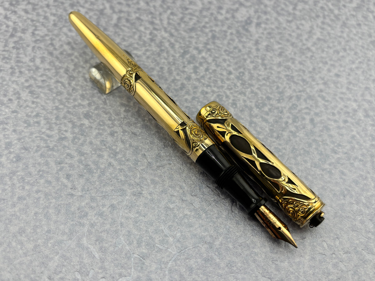 Weidlich Cincinatti Ohio Taper Barrel - Overlays cap and Barrel   - Fountain Pen