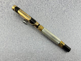 Parker # 15 Gold filled filigree with Fluted mother-of-pearl slabs eyedropper-fill Fountain Pen ca 1910-15