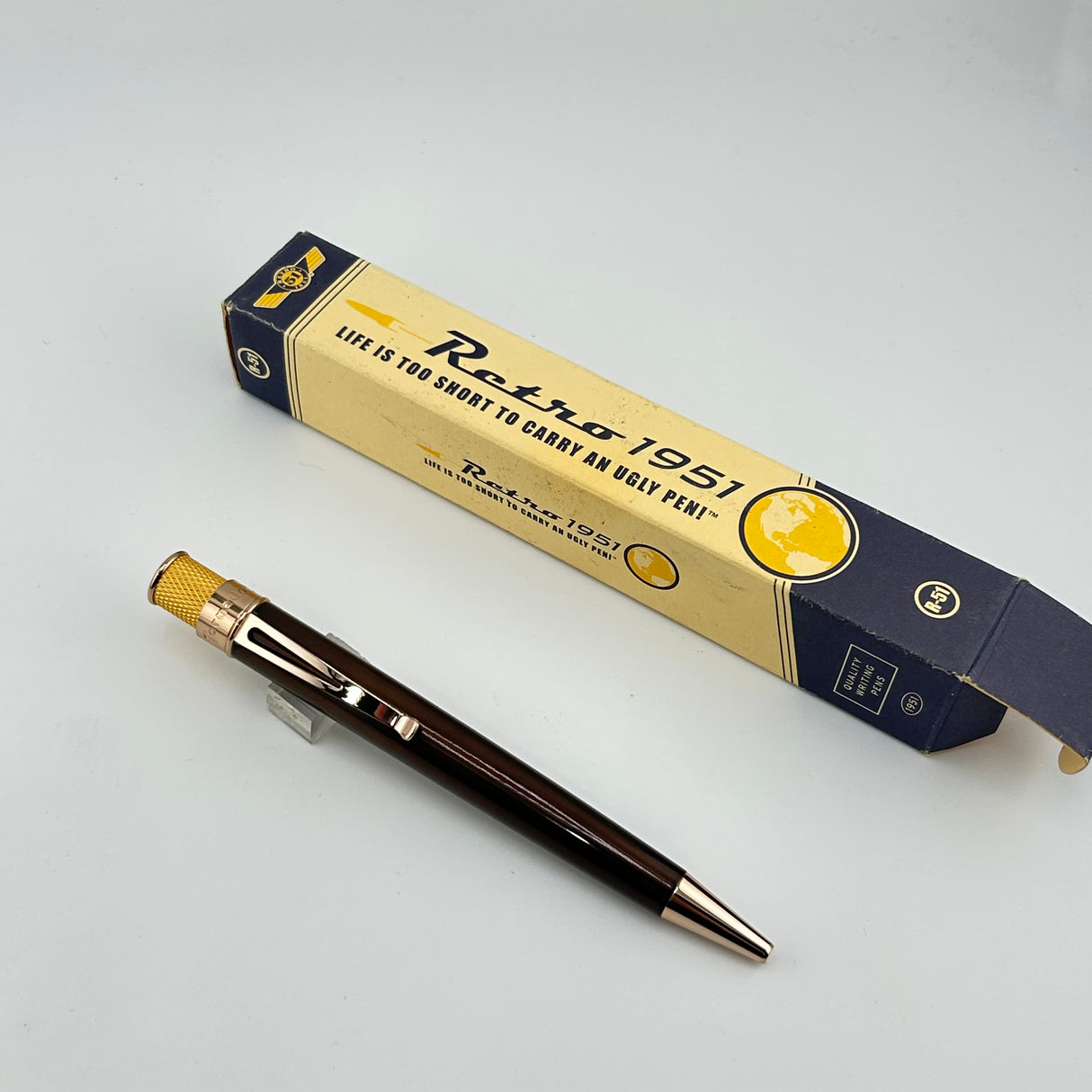 Retro 51 Tornado Brown Gold trim  -  Rollerball