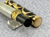 Parker # 15 Gold filled filigree with Fluted mother-of-pearl slabs eyedropper-fill Fountain Pen ca 1910-15