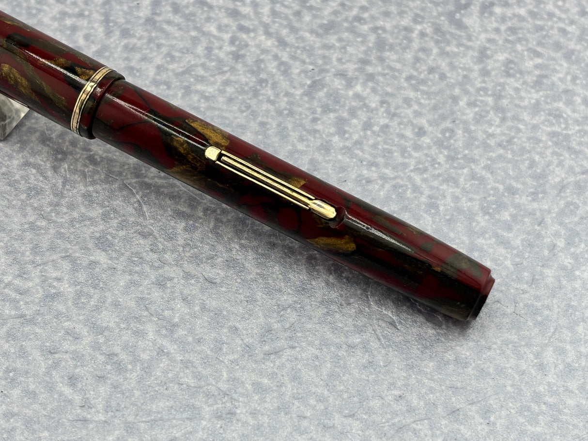 Waterman # 92 Red wine & Gold Marble  - Fountain Pen