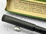 Parker # 2 1/2 Black Hard Rubber Chased ** New condition in original box ** - Fountain Pen