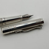 Yard O Led Viceroy Standard Barley  Sterling Silver .925 Fountain Pen - Medium 18kt Gold Nib