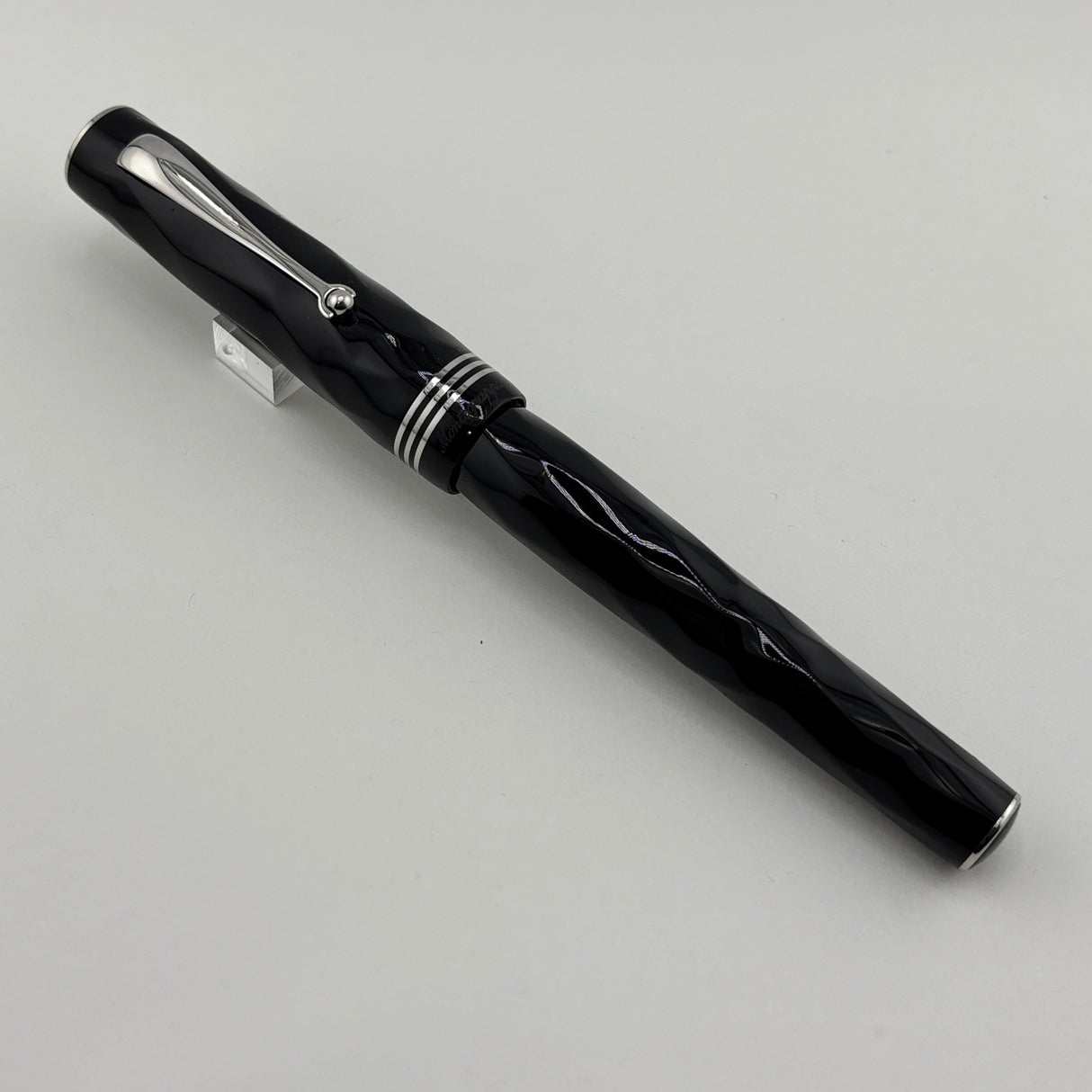 Montegrappa Black - Triple Cap Bands Fountain Pen - ROLLER BALL