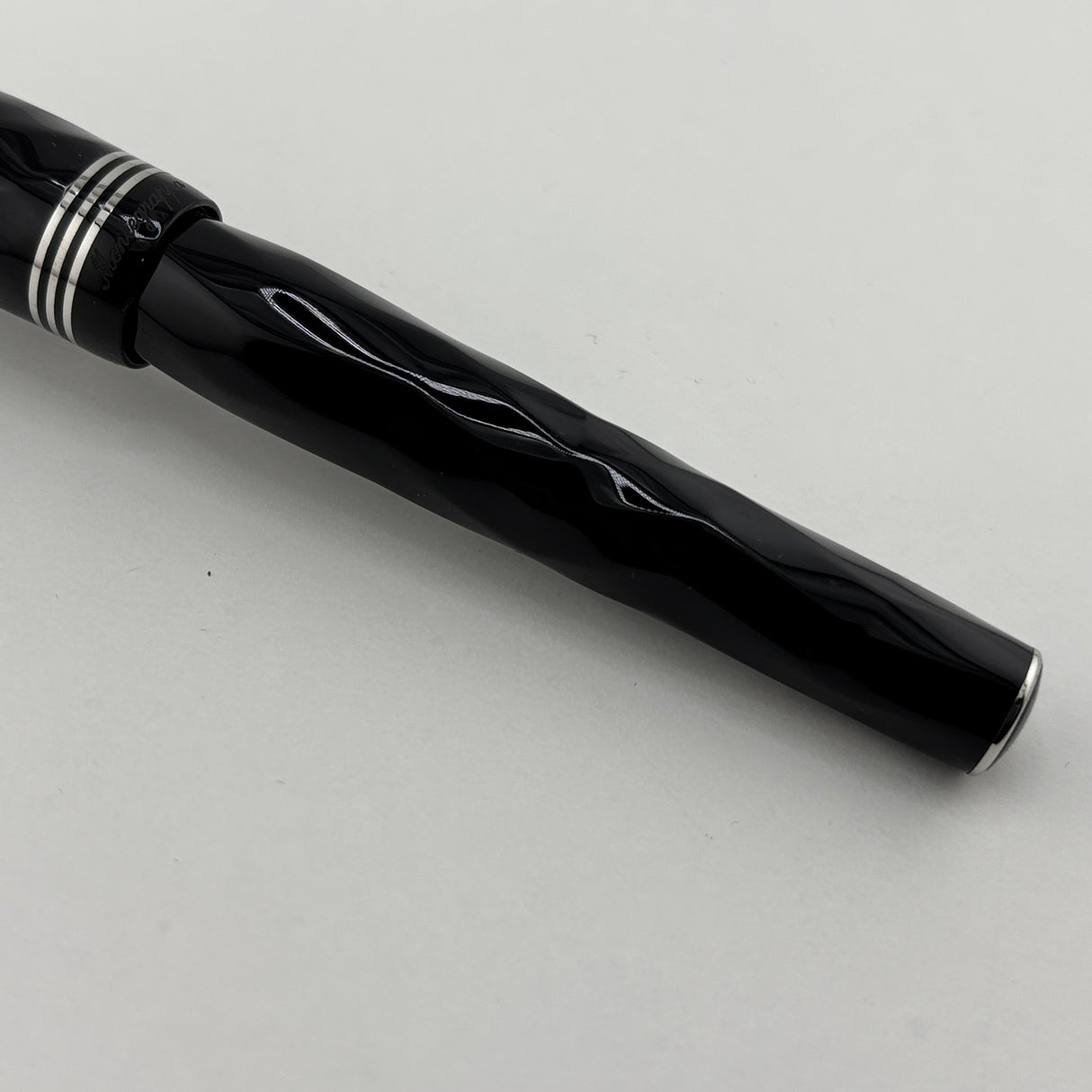 Montegrappa Black - Triple Cap Bands Fountain Pen - ROLLER BALL
