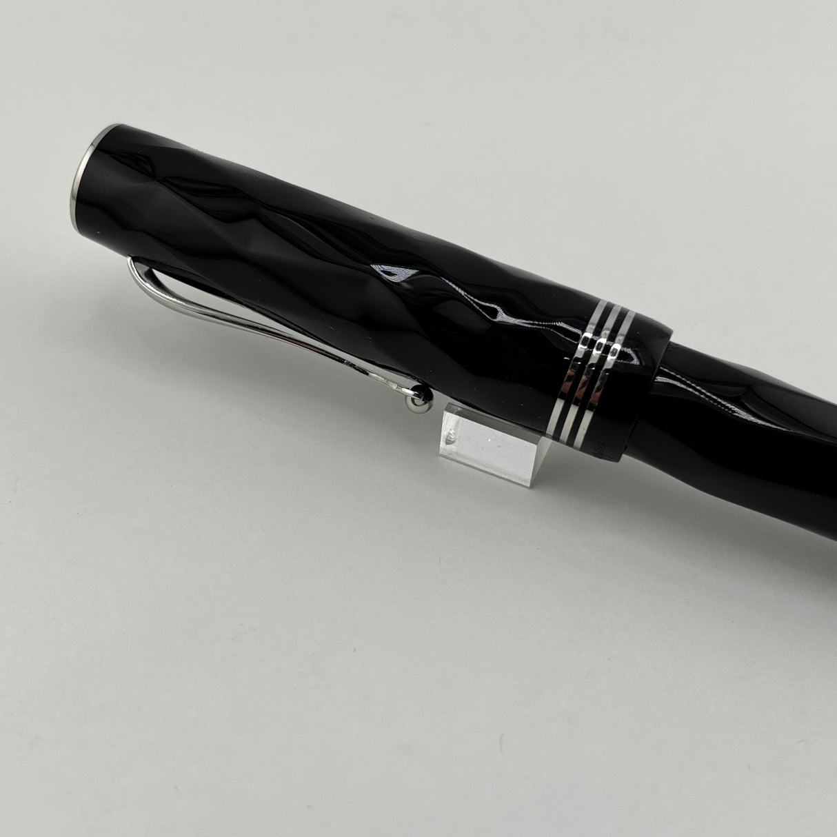 Montegrappa Black - Triple Cap Bands Fountain Pen - ROLLER BALL