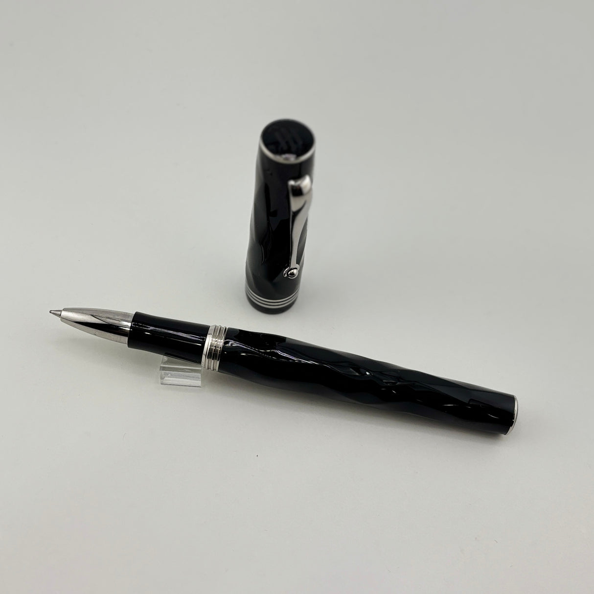 Montegrappa Black - Triple Cap Bands Fountain Pen - ROLLER BALL