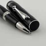 Montegrappa Black - Triple Cap Bands Fountain Pen - ROLLER BALL