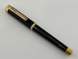 Montegrappa Zero Black Squared / Brushed Gold-Plated Trim Fountain Pen - Fine 14kt Gold Nib