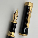 Montegrappa Zero Black Squared / Brushed Gold-Plated Trim Fountain Pen - Fine 14kt Gold Nib