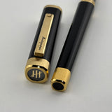 Montegrappa Zero Black Squared / Brushed Gold-Plated Trim Fountain Pen - Fine 14kt Gold Nib