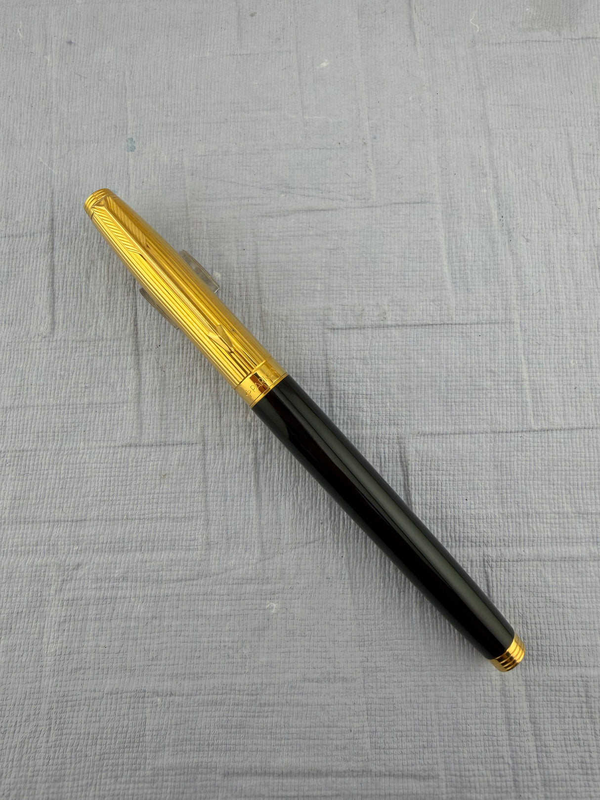 Parker 75 Black Lacquer French Marker 18K750 Gold nib " New old stock " - Fountain Pen