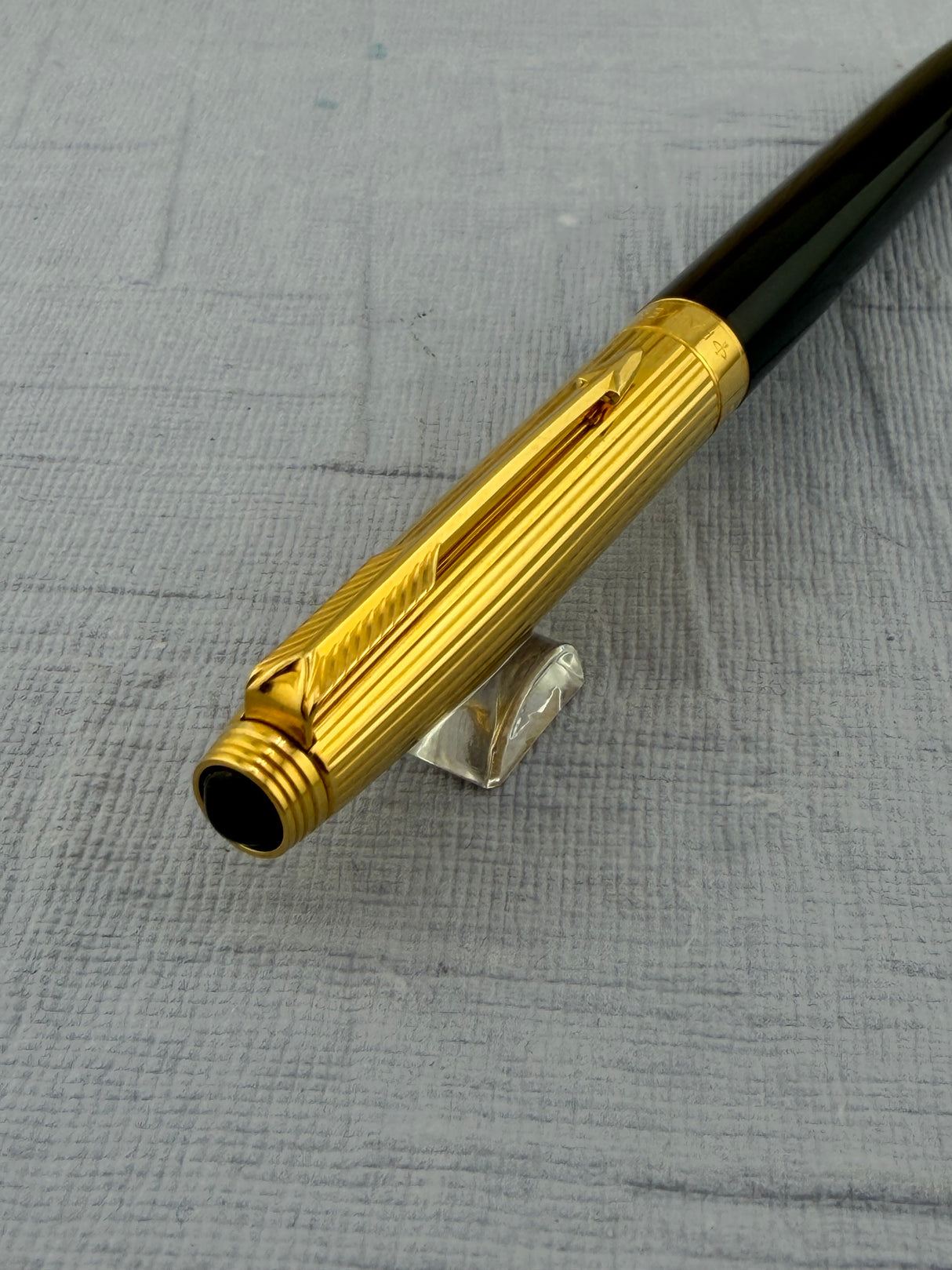 Parker 75 Black Lacquer French Marker 18K750 Gold nib " New old stock " - Fountain Pen