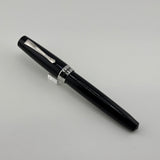 Montegrappa Black - Engraved Lines Clip Fountain Pen - Medium Stainless Steel Nib