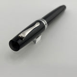 Montegrappa Black - Engraved Lines Clip Fountain Pen - Medium Stainless Steel Nib