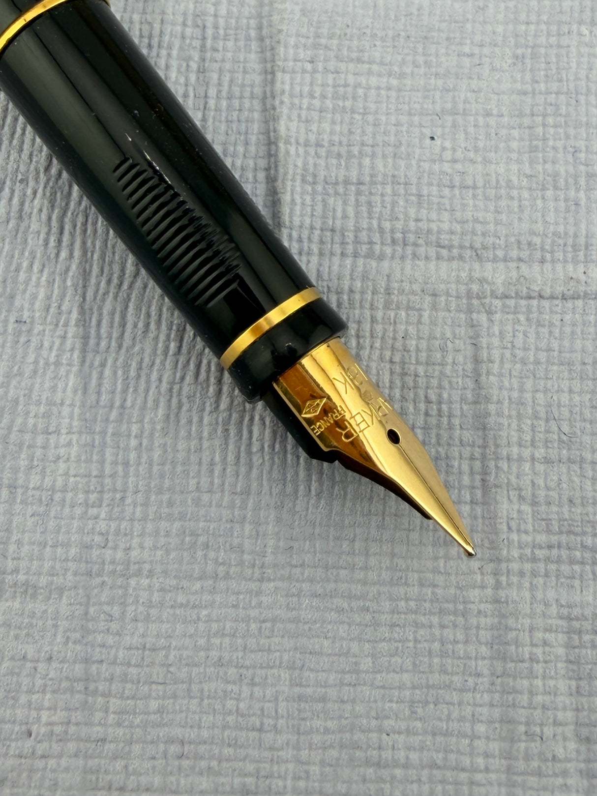 Parker 75 Black Lacquer French Marker 18K750 Gold nib " New old stock " - Fountain Pen