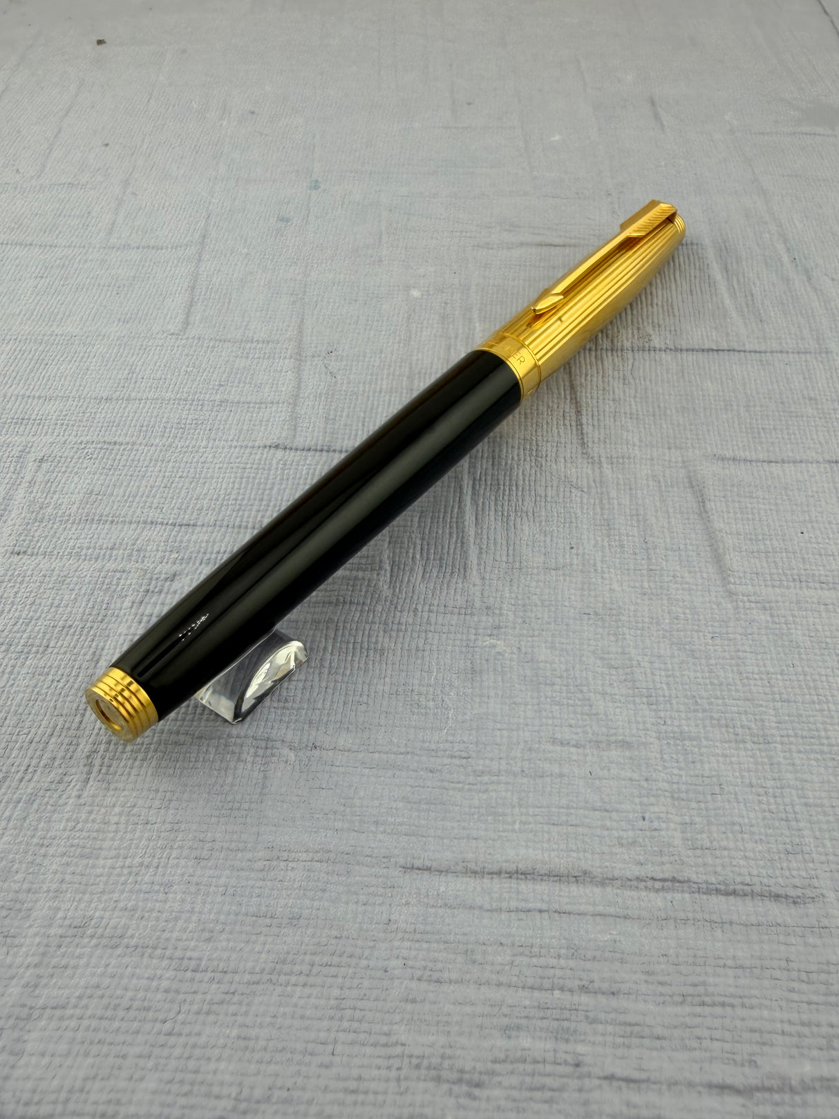 Parker 75 Black Lacquer French Marker 18K750 Gold nib " New old stock " - Fountain Pen