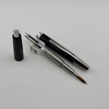 Pilot Glossy Black Vanishing Point Fountain Pen - Classic Style Multi-Facetted  Body  - Medium 14 Kt Gold Nib