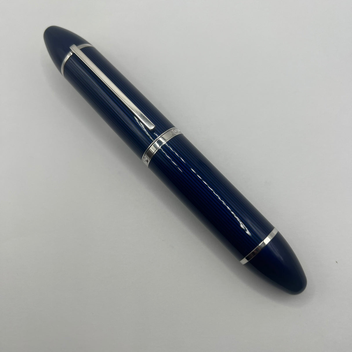 Louis Vuitton Blue Striped Lacquered Cargo Fountain Pen - Fine 18kt Gold Nib - RARE!