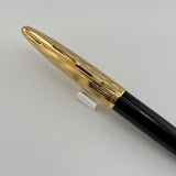 Waterman Carene Deluxe Black Barrel/Gold-Plated Wave Design Cap Fountain  Pen  - Fine 18 Kt Gold Nib