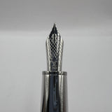Louis Vuitton Blue Striped Lacquered Cargo Fountain Pen - Fine 18kt Gold Nib - RARE!