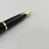 Waterman Carene Deluxe Black Barrel/Gold-Plated Wave Design Cap Fountain  Pen  - Fine 18 Kt Gold Nib
