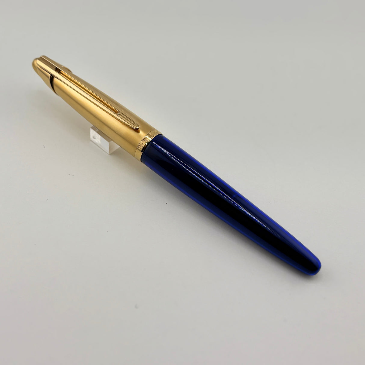 Waterman Edson Blue Translucent Fountain Pen  - Medium 18 Kt Gold Nib