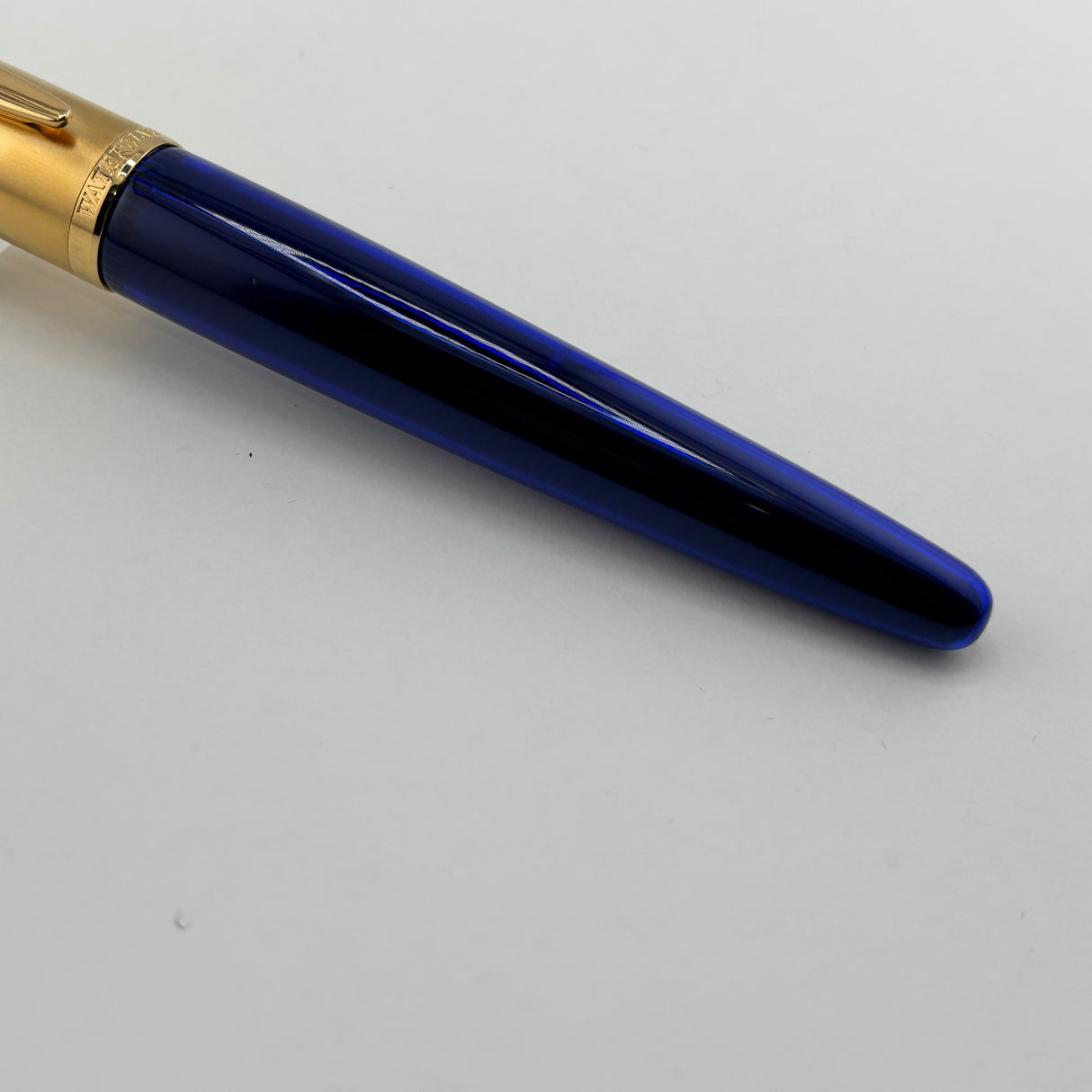 Waterman Edson Blue Translucent Fountain Pen  - Medium 18 Kt Gold Nib