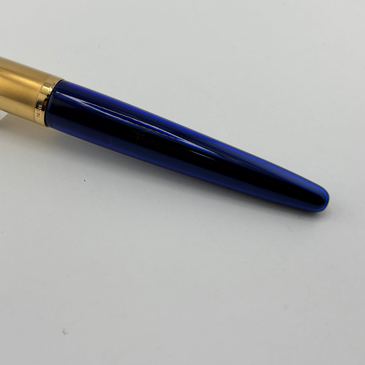 Waterman Edson Blue Translucent Fountain Pen  - Medium 18 Kt Gold Nib