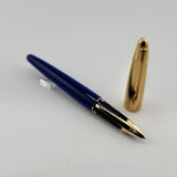 Waterman Edson Blue Translucent Fountain Pen  - Medium 18 Kt Gold Nib