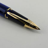 Waterman Edson Blue Translucent Fountain Pen  - Medium 18 Kt Gold Nib