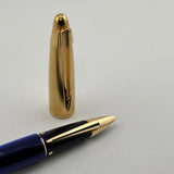 Waterman Edson Blue Translucent Fountain Pen  - Medium 18 Kt Gold Nib