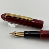 Platinum  Rare Red Urushi Aka-Tamenuri Fountain Pen   - Fine 18 Kt Gold Nib