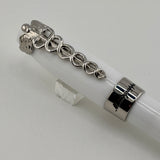 Montegrappa Fortuna Caduceus Medical White Resin Fountain Pen - Medium Stainless Steel Nib