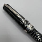 Visconti Wall Street Glittering Silver Celluloid Fountain Pen  - Fine 14kt Gold Nib