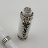 Montegrappa Fortuna Caduceus Medical White Resin Fountain Pen - Medium Stainless Steel Nib