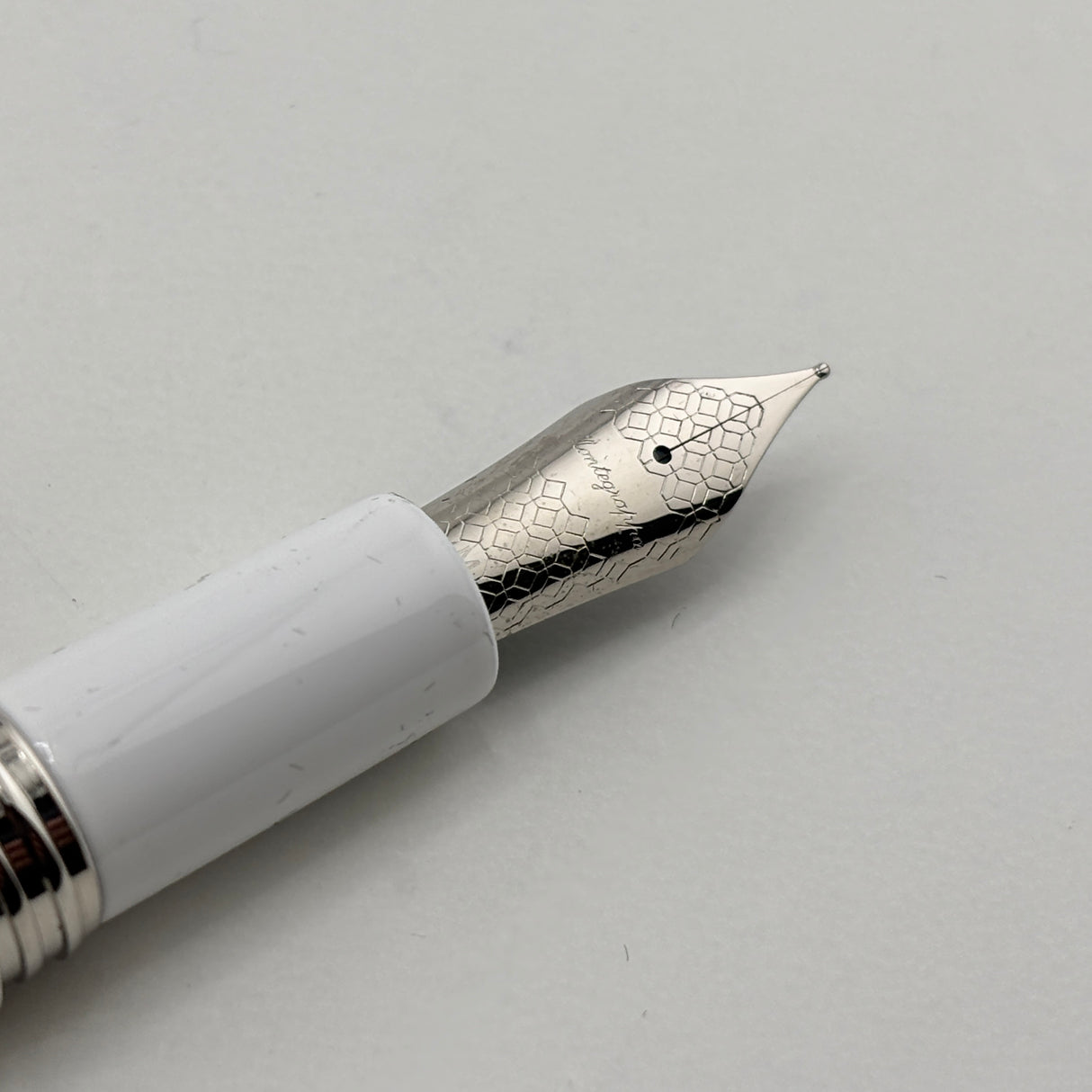 Montegrappa Fortuna Caduceus Medical White Resin Fountain Pen - Medium Stainless Steel Nib