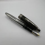 Montblanc Meisterstuck LeGrand Solitaire Carbon Steel #146 Fountain Pen - Medium 18kt Gold Nib