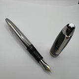 Montblanc Meisterstuck LeGrand Solitaire Carbon Steel #146 Fountain Pen - Medium 18kt Gold Nib