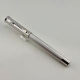Graf von Faber Castell Guilloche Barleycorn  Fountain Pen - Rhodium Plated - Fine 18kt Gold Nib