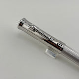 Graf von Faber Castell Guilloche Barleycorn  Fountain Pen - Rhodium Plated - Fine 18kt Gold Nib