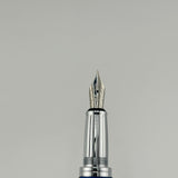 Recife Paris Faceted Pen Blue Chrome cap - Fountain Pen