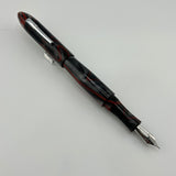 Ranga India Torpedo Grey swirl red marble  - Fountain Pen