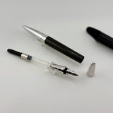 Jorg Hysek Fountain Pen - Carbon Fiber &  Rhodium Plating -  Medium 18kt Gold Nib