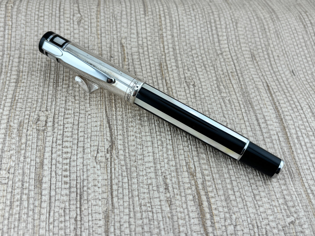 Ferrari di Varese Settelaghi Italy sterling silver cap 925  mother of pearl barrel - Fountain Pen