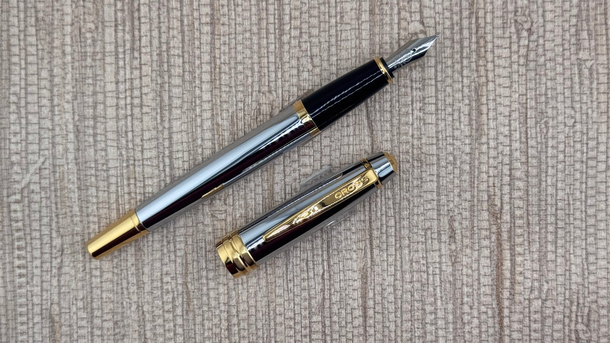 Cross Bailey Medalist in a polished Chrome with Gold-Plated Trim - Fountain Pen