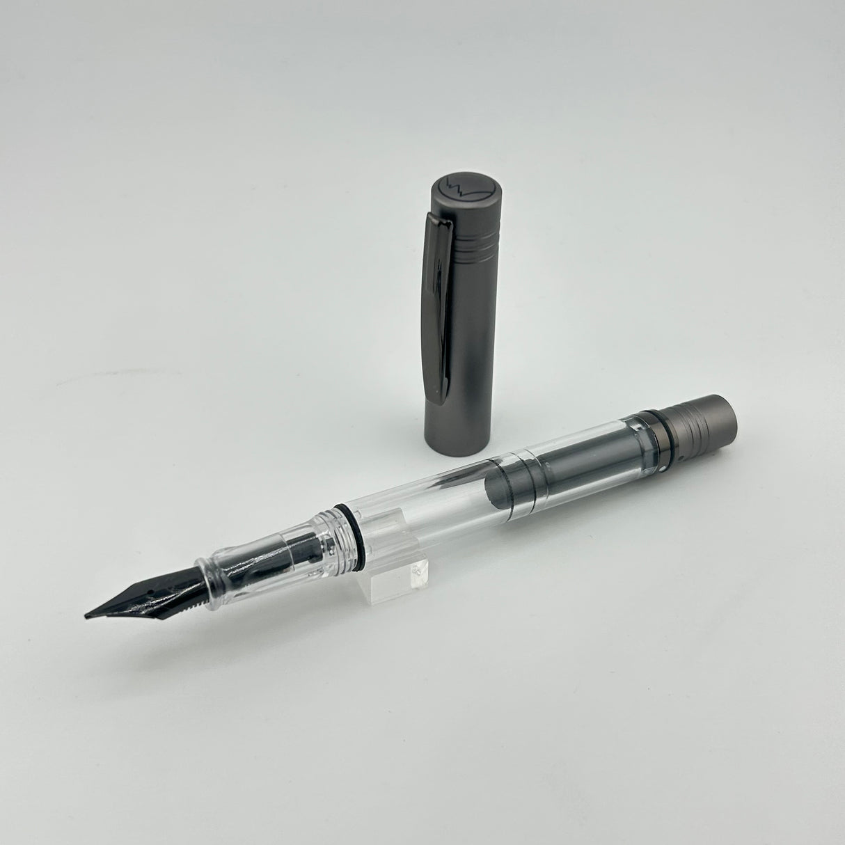 Monteverde MP1 Transparent Coal  Grey ruthenium trim - Fountain Pen