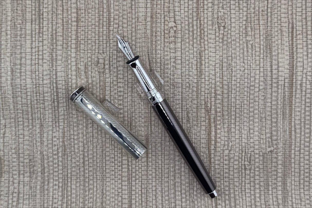 Waldmann Edelfeder Metallic Chocolate and Silver Cap - Fountain Pen